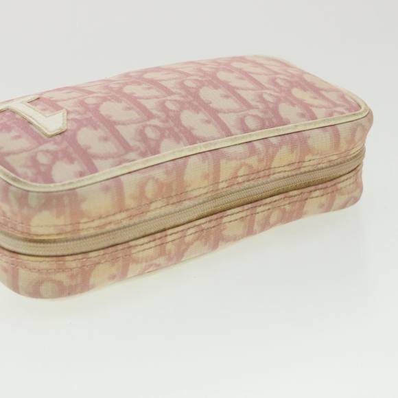 Christian Dior Trotter Canvas Pouch Pink Auth 36609 - Picture 5 of 16